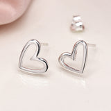 PM Cut Out Heart Stud Earrings