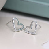 PM Cut Out Heart Stud Earrings