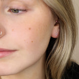 PM Sterling Silver Tiny Cut Out Heart Stud Earrings