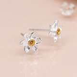 PM Silver & Gold Daffodil Stud Earrings