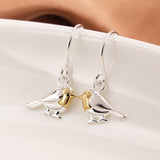 PM Silver & Gold Robin Drop Earrings