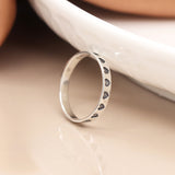 PM Sterling silver oxidised heart imprint ring - Small/S (54)