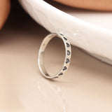 PM Sterling silver oxidised heart imprint ring - Small/S (54)