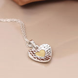 PM Sterling Silver Hammered Heart Necklace