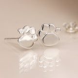 PM Sterling Silver Paw Print Stud Earrings