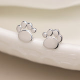 PM Sterling Silver Paw Print Stud Earrings