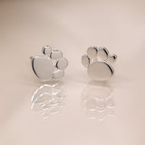 PM Sterling Silver Paw Print Stud Earrings