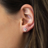 PM Sterling Silver Paw Print Stud Earrings