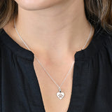 PM Sterling silver heart paw print necklace