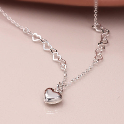 PM Silver Heart Chain Necklace