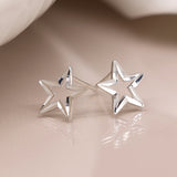 PM Sterling silver cut-out star stud earrings
