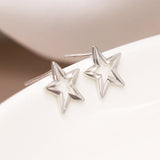 PM Sterling silver cut-out star stud earrings
