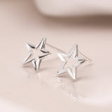 PM Sterling silver cut-out star stud earrings