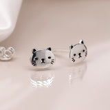 PM Cat Face Stud Earrings