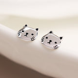 PM Cat Face Stud Earrings
