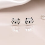 PM Cat Face Stud Earrings