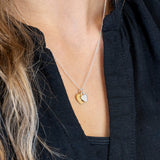 PM Sterling Silver & Gold Double Heart Necklace