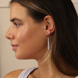 PM Sterling Silver Beaten Bar Earrings