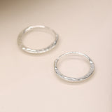 PM Sterling silver little hammered hoop earrings