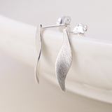 PM Sterling silver brushed marquis twist earrings