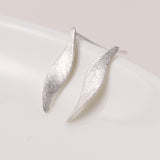 PM Sterling silver brushed marquis twist earrings