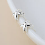 PM Sterling silver rounded kiss stud earrings