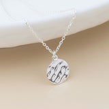 PM Sterling silver single hammered disc necklace