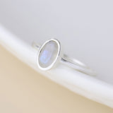 PM Sterling silver brushed moonstone ring - Medium/M (57)