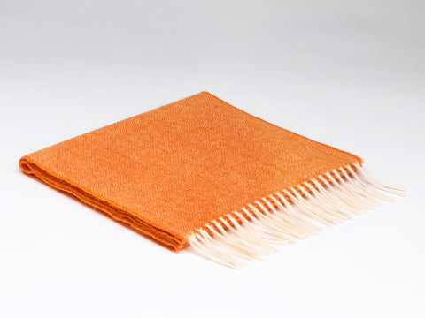 McNutt Lambswool Scarf - Orange Herringbone