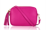 Leather Camera Bag - Fuchsia