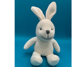 BY Knitted White Bunny Baby Rattle