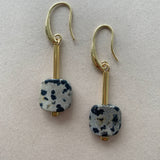 Gist Dalmatian Jasper square Drop Earrings