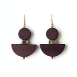 Gist Dyed wood & Hematite, drop earrings