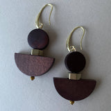 Gist Dyed wood & Hematite, drop earrings