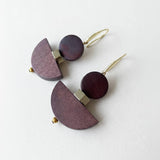 Gist Dyed wood & Hematite, drop earrings