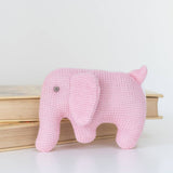 Pink Elephant Baby Rattle, Knitted Organic Cotton