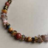 Gist Gemstone chip, Maifanite & Sandstone necklace - Natural tones