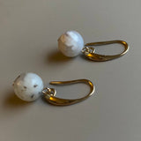 Gist Natural white African gemstone drop earrings - White