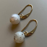 Gist Natural white African gemstone drop earrings - White