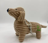 Sausage Dog in Brown Corduroy Bag Charm