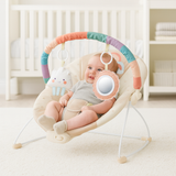 Jumini Baby Bouncer Chair with Vibration & Music - Safety Tested for 0m+