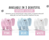 Pink Elephant Baby Rattle, Knitted Organic Cotton