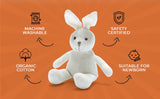 BY Knitted White Bunny Baby Rattle