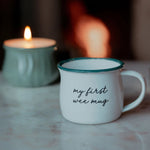 B&B Enamel Mini Mug - First Wee Mug (White)