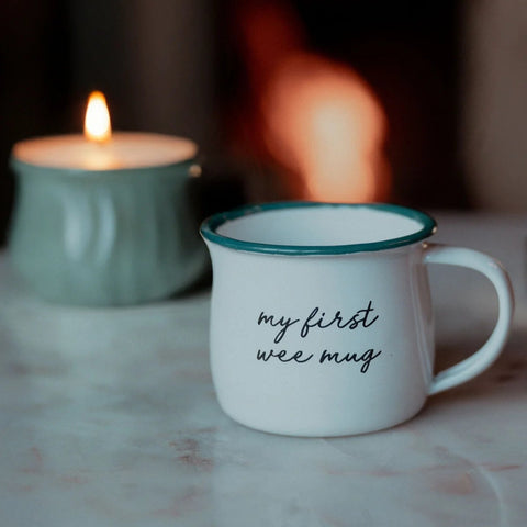 B&B Enamel Mini Mug - First Wee Mug (White)