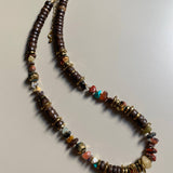 Gist Coconut, Gold plated hematite, semi precious stone chips and crystal details make this 18" necklace