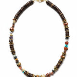 Gist Coconut, Gold plated hematite, semi precious stone chips and crystal details make this 18" necklace