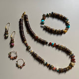 Gist Coconut, Gold plated hematite, semi precious stone chips and crystal details make this 18" necklace