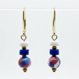 Gist Royal Blue Pink gem stone drop earring