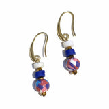 Gist Royal Blue Pink gem stone drop earring
